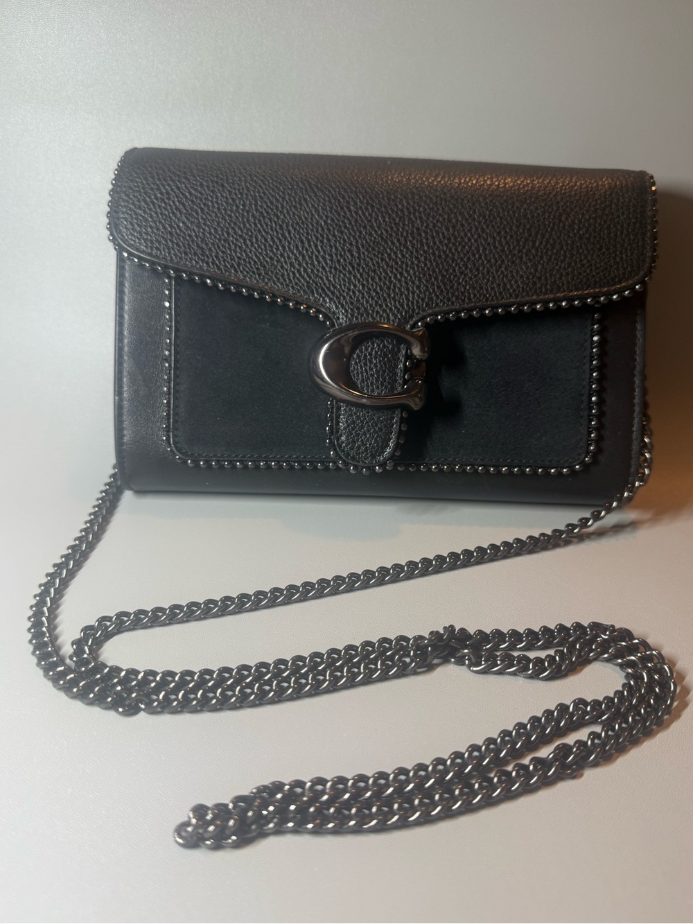 Coach Black Leather & Suede C Clasp Wallet - Picture 3 of 11